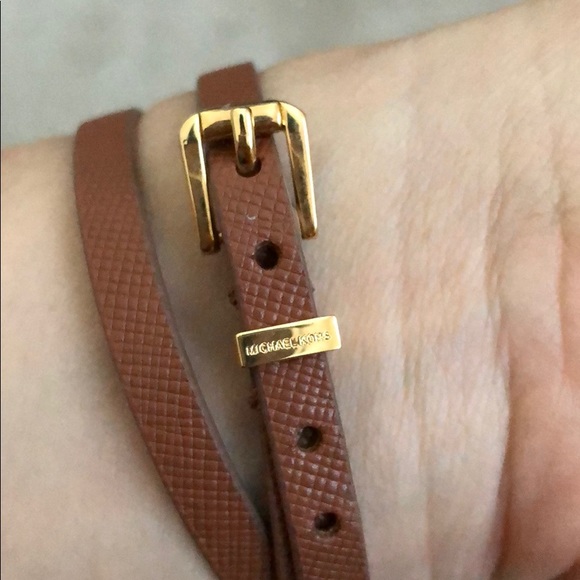 Michael Kors brown leather wrap around bracelet - Picture 3 of 5